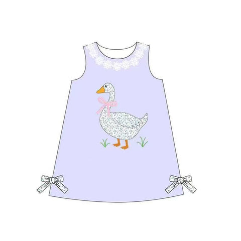 Preorder 11.21 MOQ 5 pcs GSD2942 Goose Purple Girl's Dress