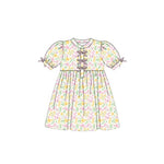 Preorder 11.21 MOQ 5 pcs GSD2943 Flower Floral Bows Pink Girl's Dress