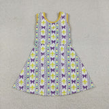 GSD2947 Mardi Gras Bows Purple Yoga Girl's Dress Onesie