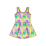 Preorder 11.23 MOQ 5 pcs GSD2948 Mardi Gras Bows Purple Yoga Girl's Dress Onesie