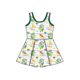 Preorder Samples GSD2950 Mardi Gras Crocodile Yoga Girl's Dress Onesie