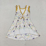 GSD2951 Mardi Gras Mask Yoga Girl's Dress Onesie