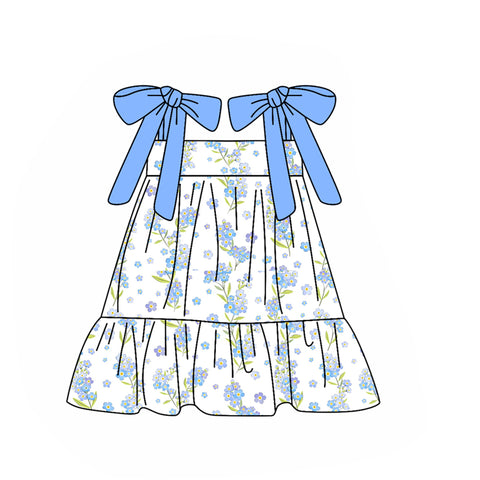 Preorder 11.23 MOQ 5 pcs GSD2954 Flower Blue Girl's Dress