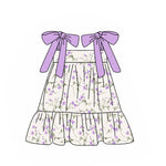 Preorder 11.23 MOQ 5 pcs GSD2955 Flower Purple Girl's Dress