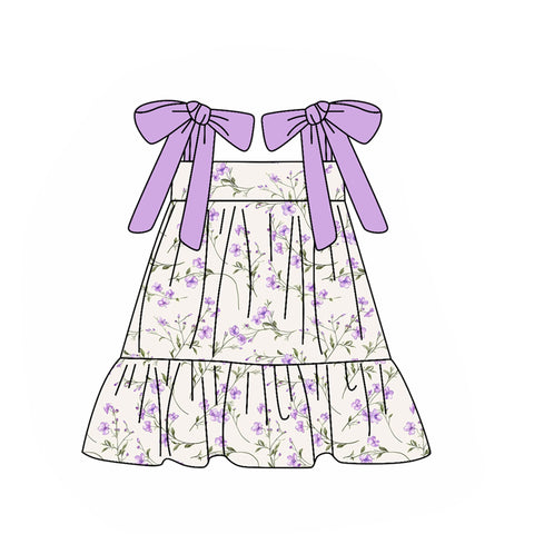 Preorder 11.23 MOQ 5 pcs GSD2955 Flower Purple Girl's Dress
