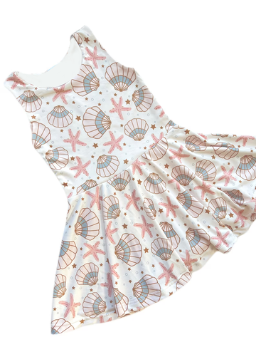 Preorder 11.23 MOQ 5 pcs GSD2956 Shells Starfish Girl's Dress