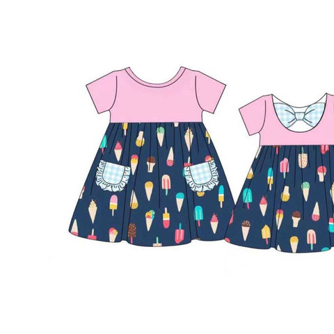 Preorder 11.24 MOQ 5 pcs GSD2958 Ice Cream Blue Girl's Dress