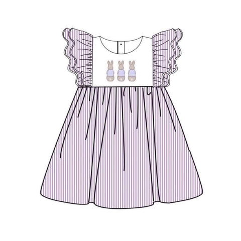 Preorder 11.24 MOQ 5 pcs GSD2960 Easter Bunny Rabbit Girl's Dress