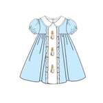 Preorder 11.24 MOQ 5 pcs GSD2961 Easter Cartton Rabbit Girl's Dress