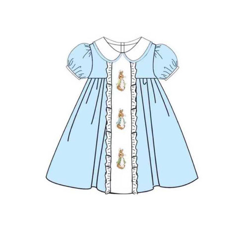 Preorder 11.24 MOQ 5 pcs GSD2961 Easter Cartton Rabbit Girl's Dress