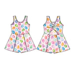 Preorder 11.23 MOQ 5 pcs Easter Bunny Egg Yoga Girl's Dress Onesie