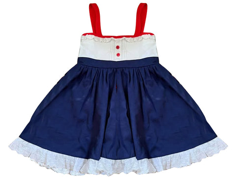 Preorder 11.25 MOQ 5 pcs Cartoon Solid Color Cotton Girl's Dress