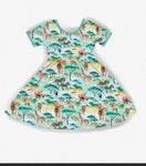 Preorder 11.25 MOQ 5 pcs GSD2969 Zoo Forest Animals Green Girl's Dress