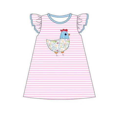Preorder 11.25 MOQ 5 pcs GSD2972 Chick Flower Pink Girl's Dress