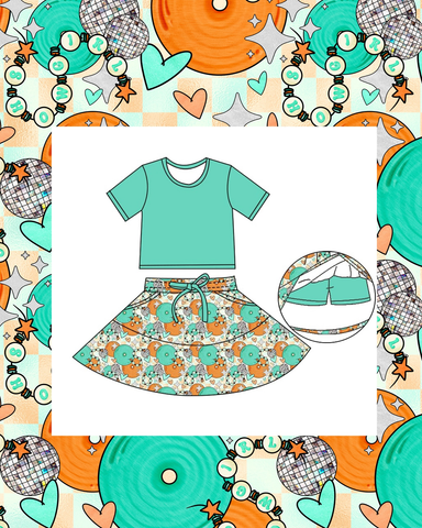 Preorder 11.28 MOQ 5 pcs GSD2974 Show Girl Love Girls Skorts Set