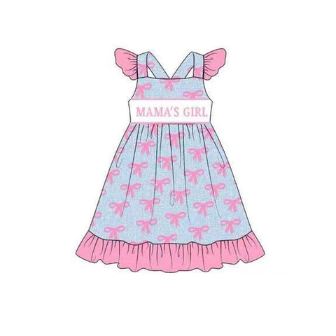 Preorder 11.29 MOQ 5 pcs GSD2980 MAMA'S Girl Bows Girl's Dress
