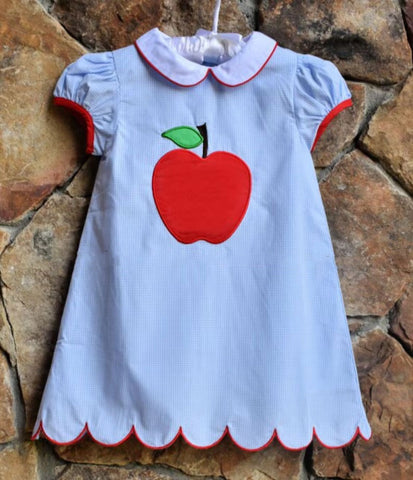 Preorder 12.01 MOQ 5 pcs GSD3003 Back To School Apple Girl's Dress