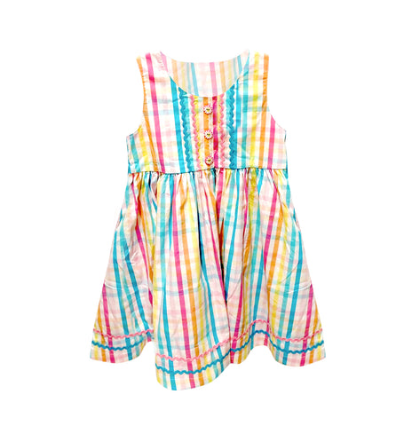 Preorder 12.01 MOQ 5 pcs GSD3004 Colorful Stripe Girl's Dress