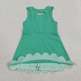GSD3029 Green Plaid Yoga Girl's Dress Onesie