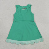 GSD3029 Green Plaid Yoga Girl's Dress Onesie