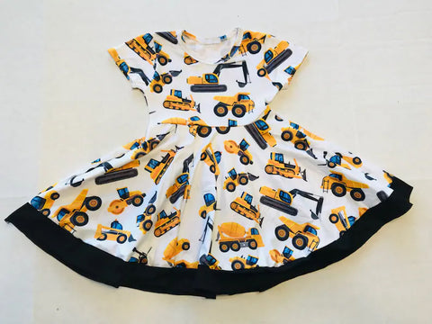 Preorder 12.05 MOQ 5 pcs Truck Car Girl's Dress