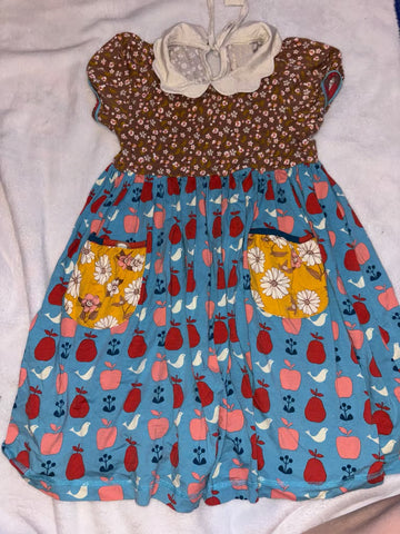 Preorder 12.06 MOQ 5 pcs GSD3056 Flower Floral Bird Girl's Dress