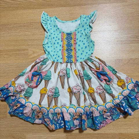 Preorder 12.06 MOQ 5 pcs GSD3057 Flower Ice Cream Girl's Dress