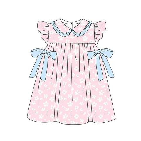 Preorder 12.07 MOQ 5 pcs Flower Pink Girl's Dress
