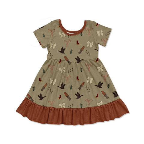 Preorder 12.07 MOQ 5 pcs Hunting Call Me Mallard Ducks Girl's Dress