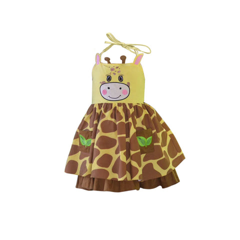 Preorder 12.08 MOQ 5 pcs GSD3076 Giraffe Animal Girl's Dress