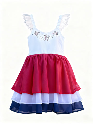 Preorder 12.08 MOQ 5 pcs GSD3084 Fireworks Girl's Dress