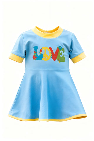 Preorder 12.08 MOQ 5 pcs GSD3085 Back To School Love Girl's Dress