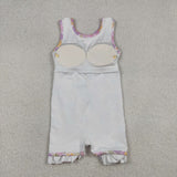 GSD3095 Flower Ruffles Purple Yoga Girl's Dress Onesie