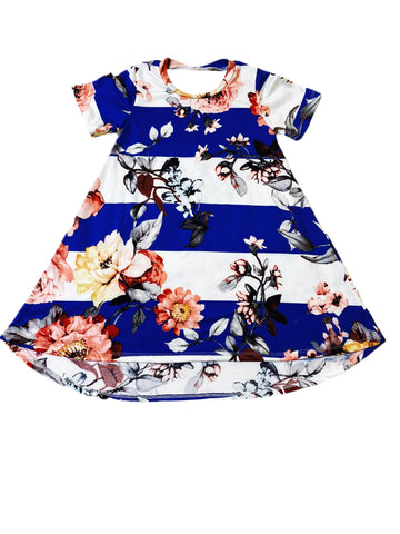 Preorder 12.13 MOQ 5 pcs Flower Blue Girl's Dress