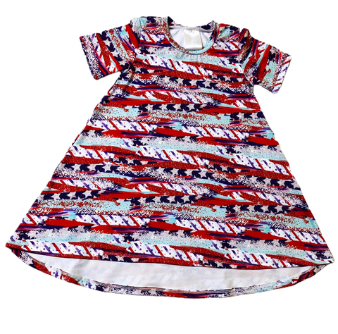 Preorder 12.13 MOQ 5 pcs 4th of July Star Girl's Dress