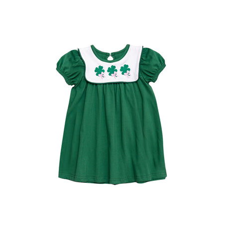 Preorder 12.13 MOQ 5 pcs St. Patrick's Leaf Green Girl's Dress