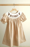 Preorder Samples GSD3123 Embroidery Easter He if Risen Girl's Dress