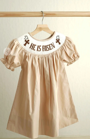 Preorder 12.14 MOQ 5 pcs Easter He if Risen Girl's Dress