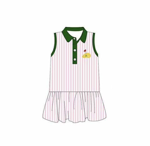 Preorder 12.15 MOQ 5 pcs Golf Stripe Polo Girl's Dress