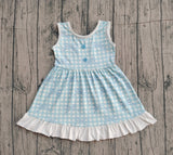 Preorder Samples GSD3144 Coquette Bows Blue Girl's Dress