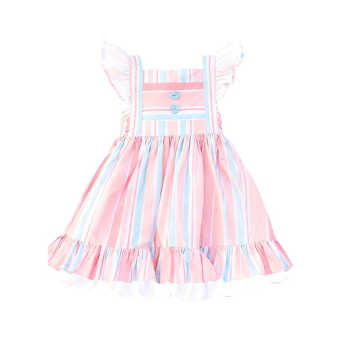 Preorder 12.19 MOQ 5 pcs GSD3149 Stripe Pink Girl's Dress