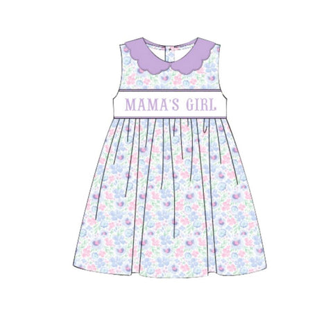 Preorder 12.19 MOQ 5 pcs GSD3152 MAMA'S BOY Purple Plaid Girl's Dress