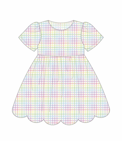 Preorder 12.20 MOQ 5 pcs Colorful Plaid Girl's Dress