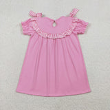 GSD3178 Smocked Easter Cross Flower Pink Girl's Dress