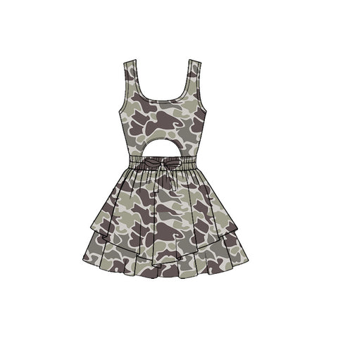 Preorder 12.21 MOQ 5 pcs GSD3191 Hunting Camo Yoga Girl's Dress Onesie