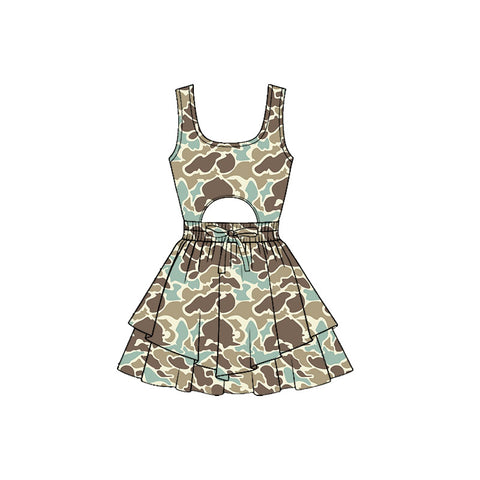 Preorder 12.21 MOQ 5 pcs GSD3194 Hunting Camo Yoga Girl's Dress Onesie