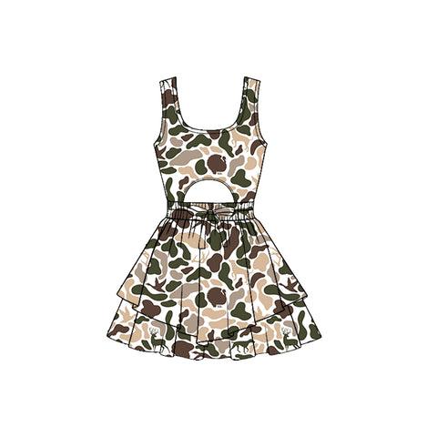 Preorder 12.21 MOQ 5 pcs GSD3196 Hunting Camo Yoga Girl's Dress Onesie