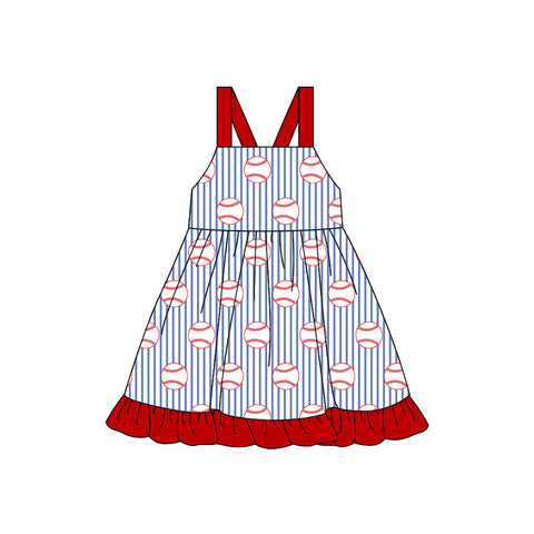 Preorder 12.21 MOQ 5 pcs Baseball Red Girl's Dress
