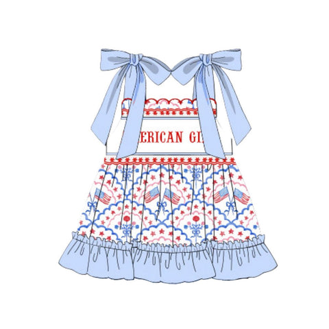 Preorder 12.22 MOQ 5 pcs American Girl Flag Girl's Dress