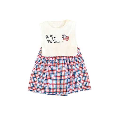 Preorder 12.22 MOQ 5 pcs American Flag God Girl's Dress